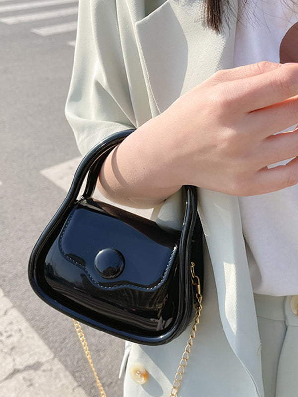 Chains Solid Color Satchels Crossbody Bags