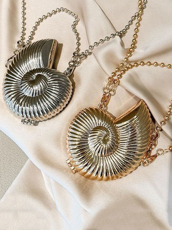 Chains Geometric Solid Color Satchels Crossbody Bags