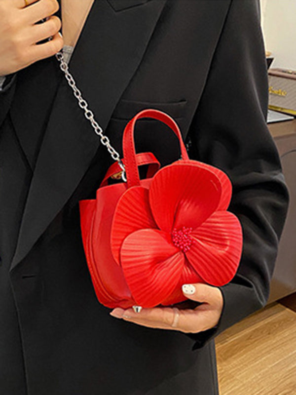 Flower Shape Pleated Split-Joint Tote Bags Handbags Crossbody Bags Bags