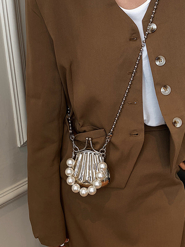 Beaded Shiny Shell-Shaped Crossbody Bags Bags Accessories