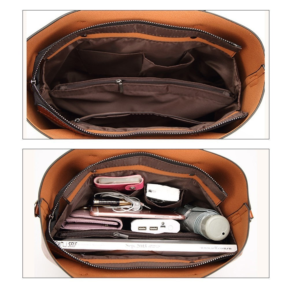 Fashion Large Capacity PU Leather Tote Bag