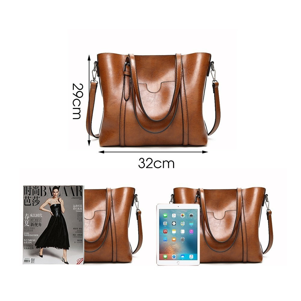 Fashion Large Capacity PU Leather Tote Bag