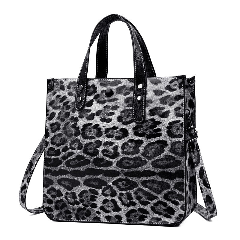Leopard Printed PU Leather Bag Set