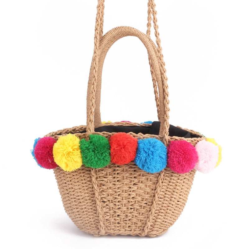 Gypsy Style Straw Summer Handbag