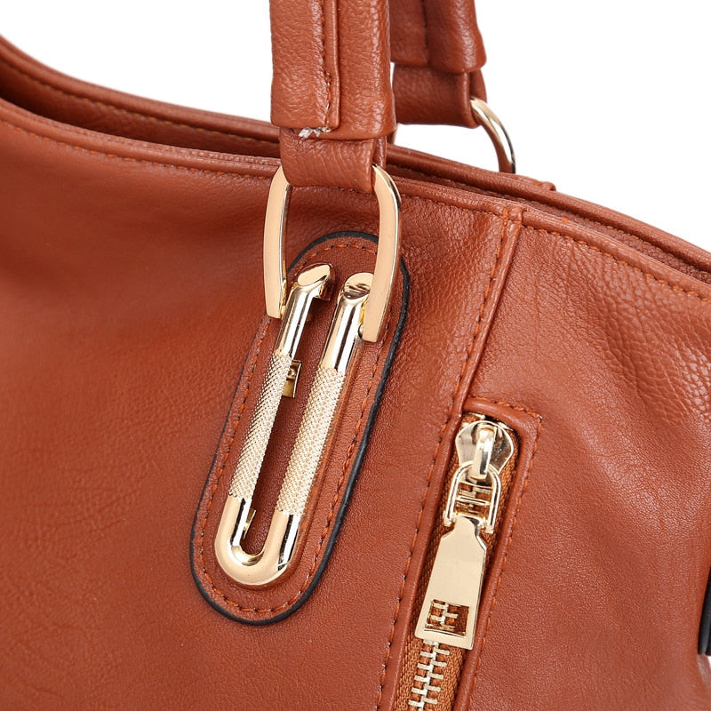 Classic Faux Leather Tote Bag for Women