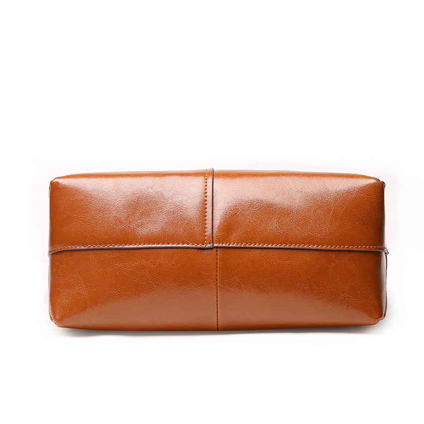 Glance Leather Stitched Strap Shoulder Bag