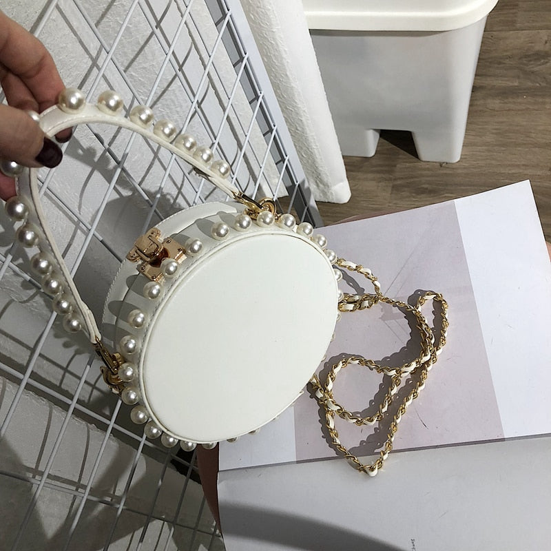 Round Pearl PU Handbag