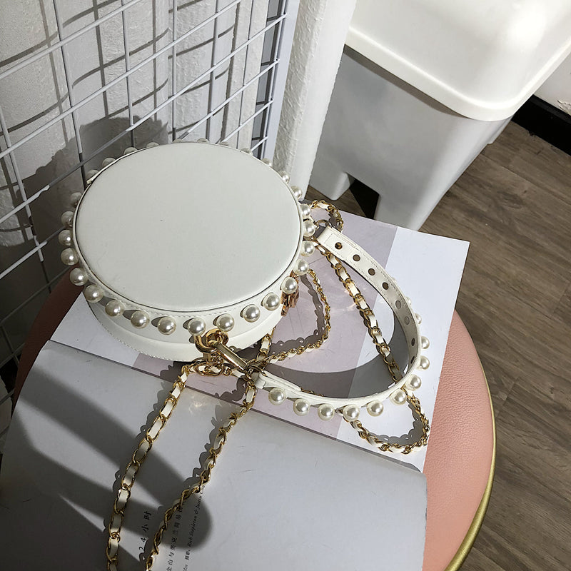 Round Pearl PU Handbag