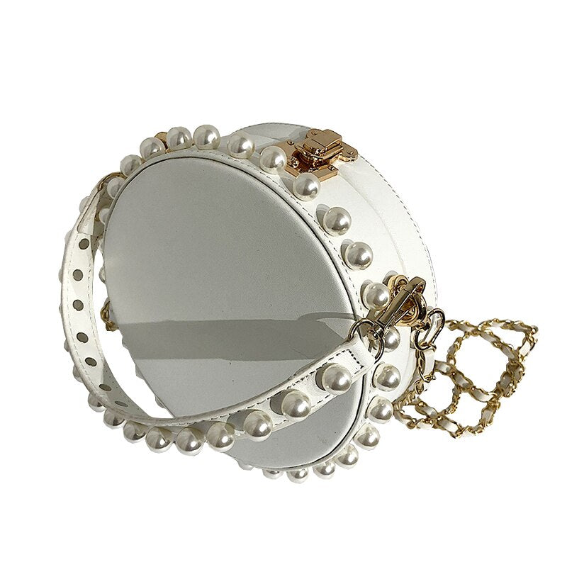 Round Pearl PU Handbag