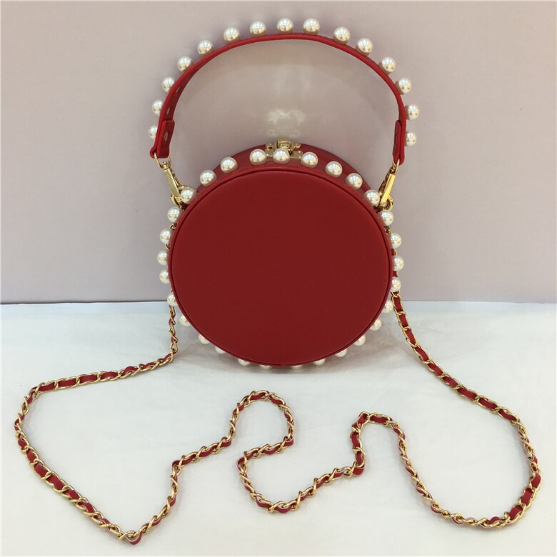 Round Pearl PU Handbag