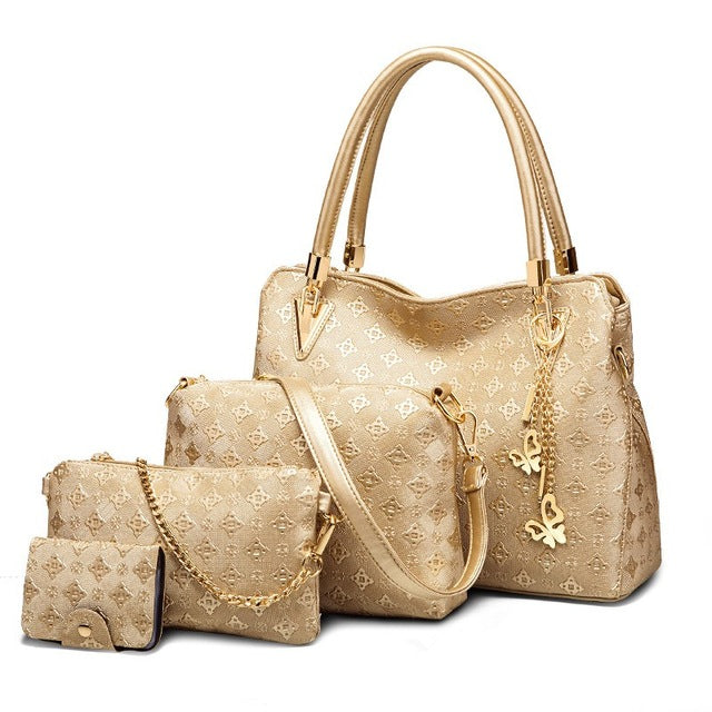 Set of 3 Matching Bags for Women with Wallet Accessory