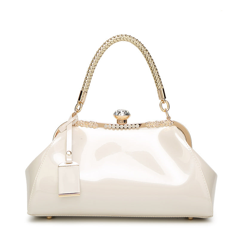 Fashion Patent Leather Bag with Diamonds