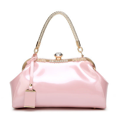 Fashion Patent Leather Bag with Diamonds