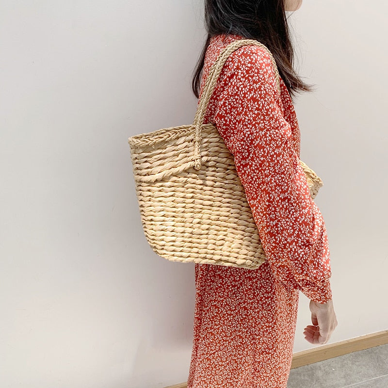 Boho Big Rattan Handbag