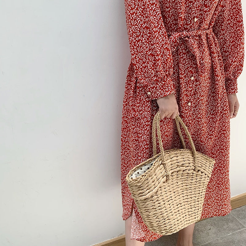 Boho Big Rattan Handbag