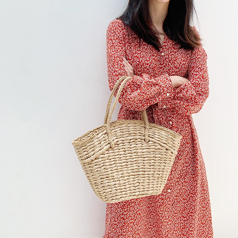 Boho Big Rattan Handbag