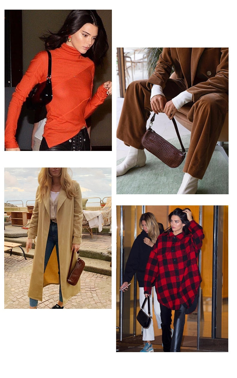 Retro Classic Crocodile Pattern Shoulder Bag