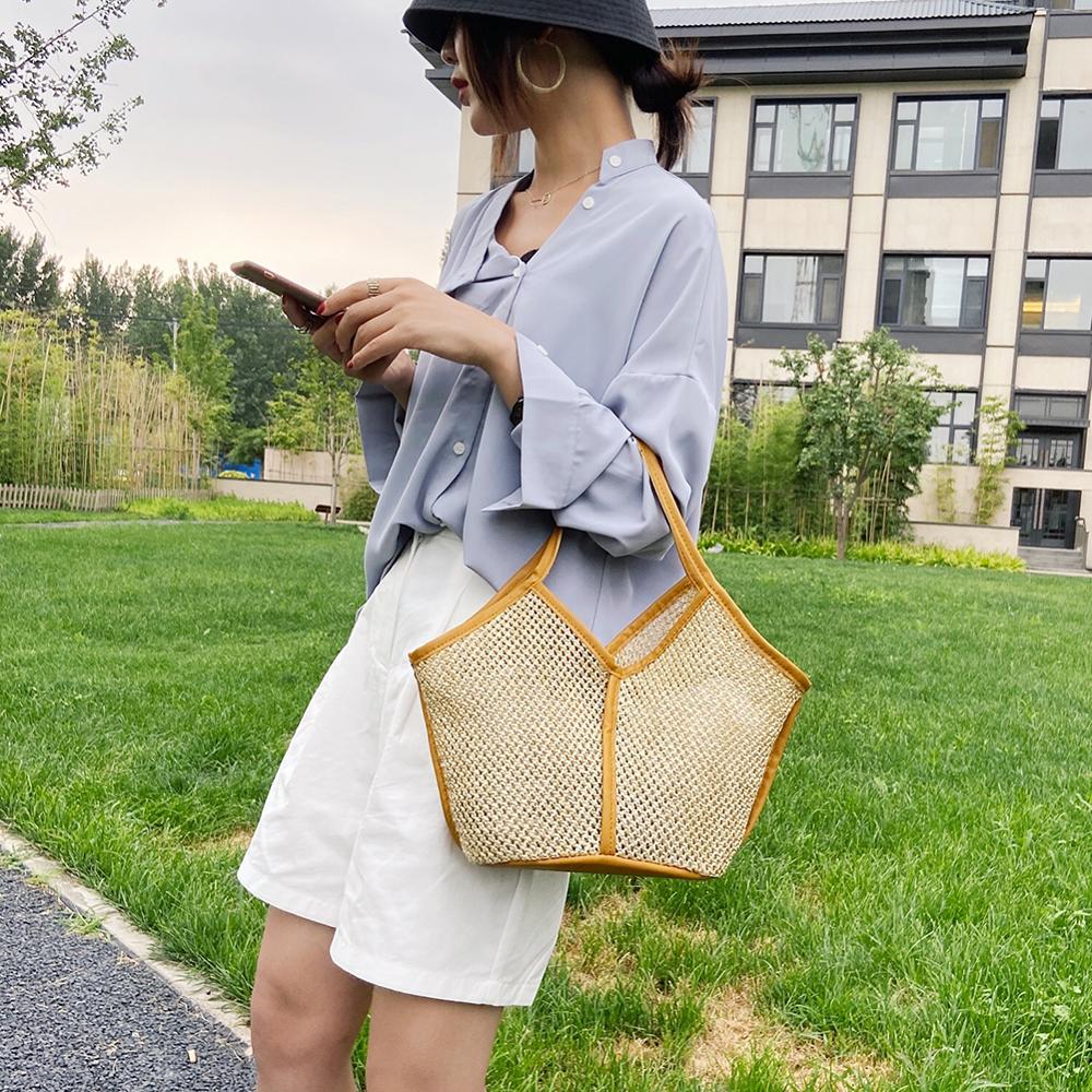 Casual Multicolord Straw Shoulder Bag