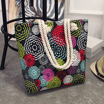 Women Patterned Tote Canvas Shoulder Bags