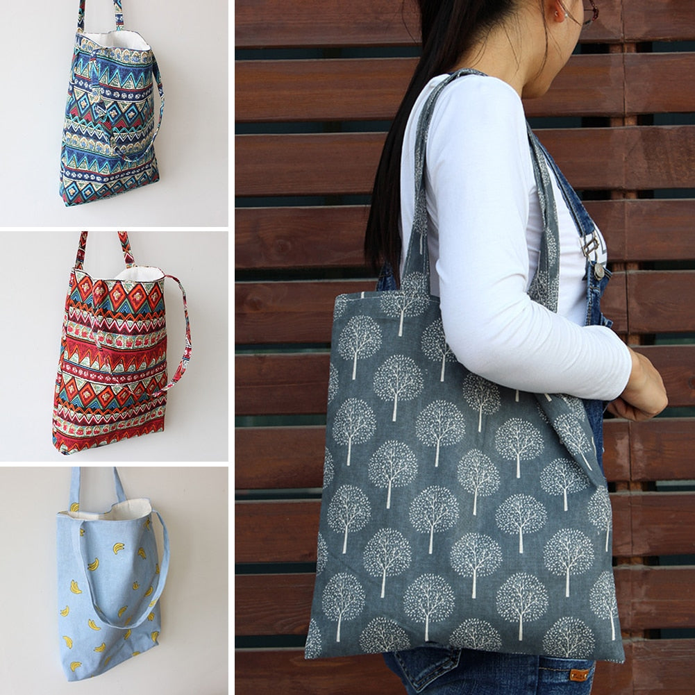 Patterned Casual Tote Bag