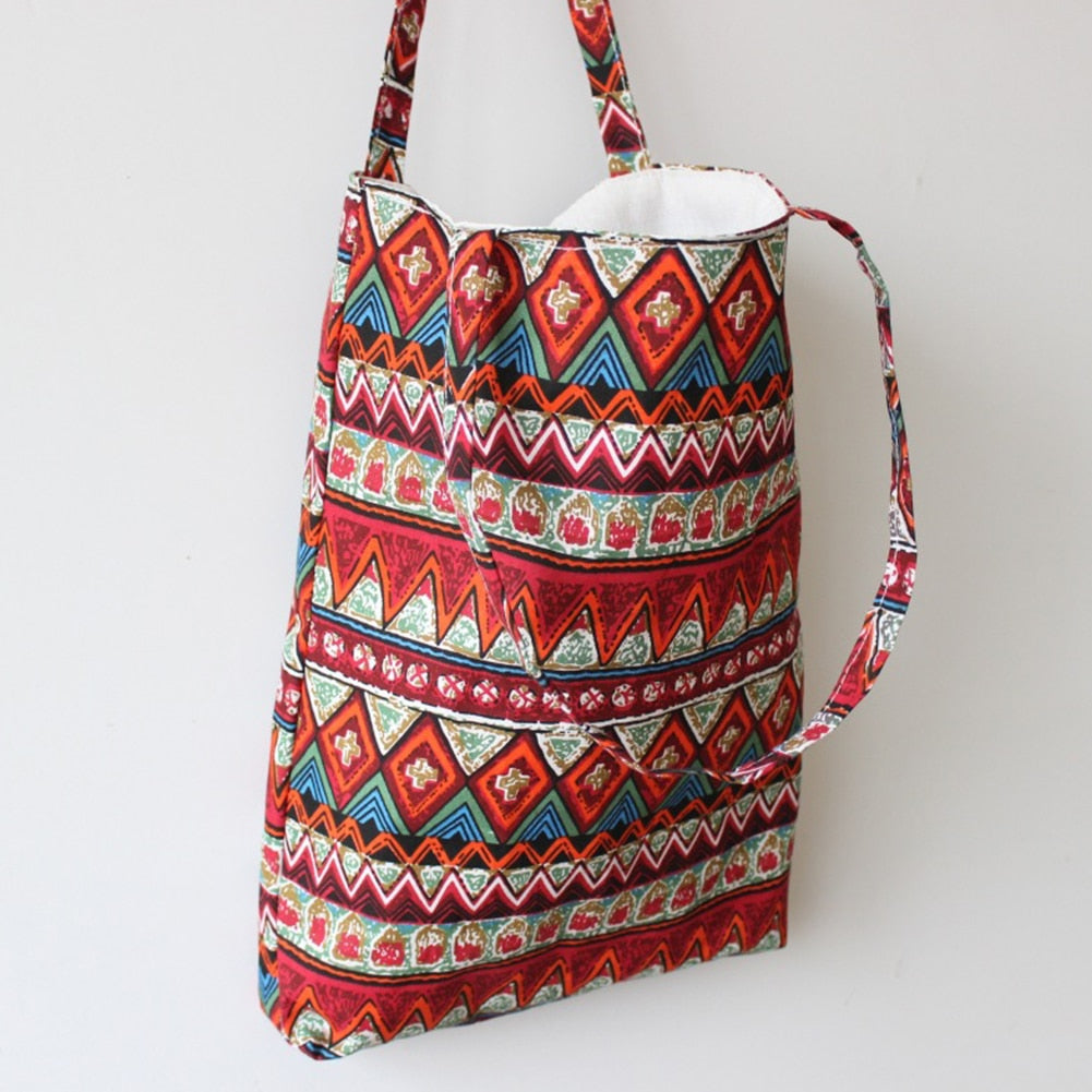 Patterned Casual Tote Bag