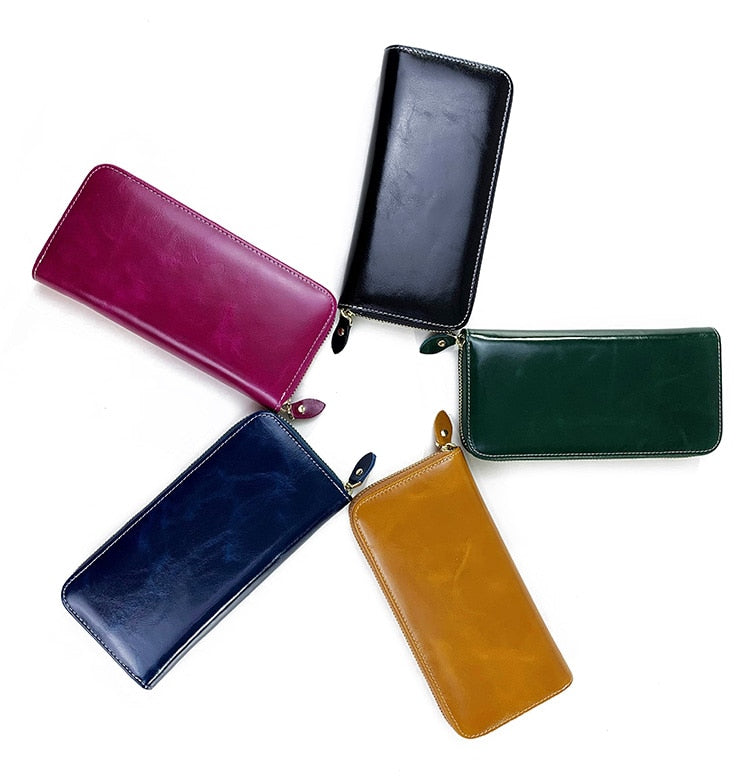 Solid Color Leather Wallet