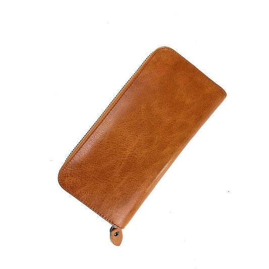 Solid Color Leather Wallet