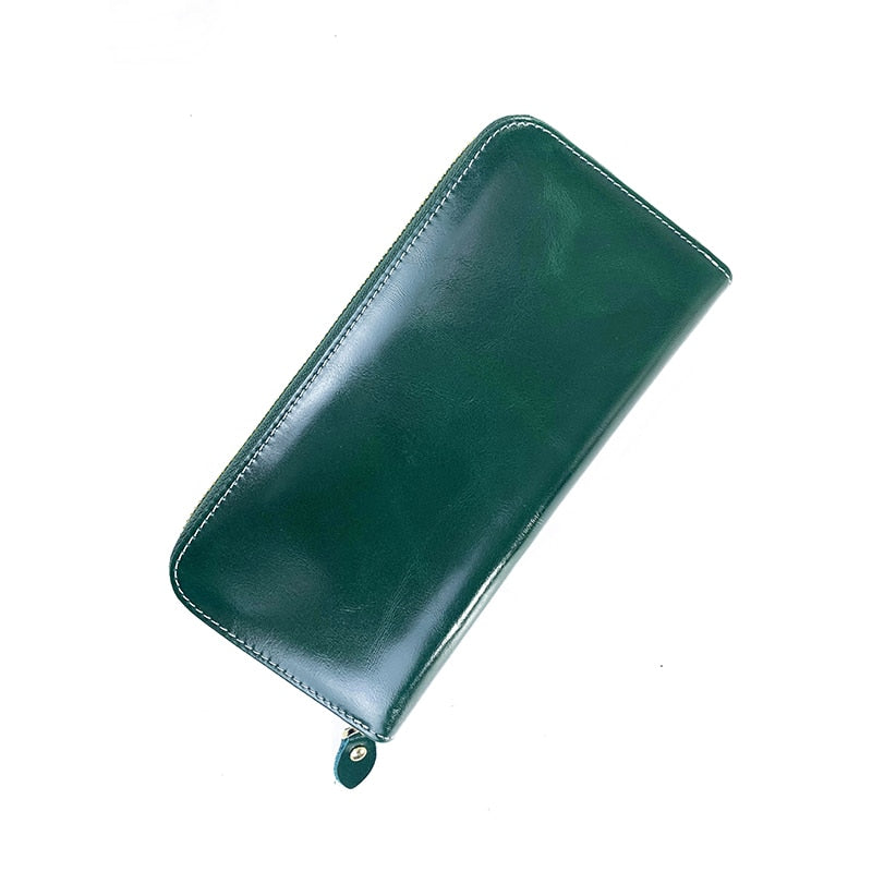 Solid Color Leather Wallet