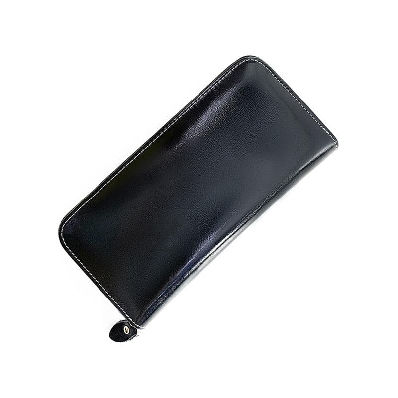 Solid Color Leather Wallet