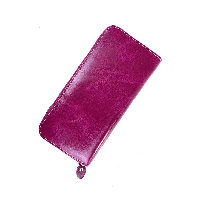 Solid Color Leather Wallet