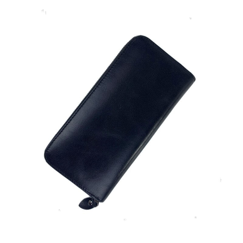 Solid Color Leather Wallet