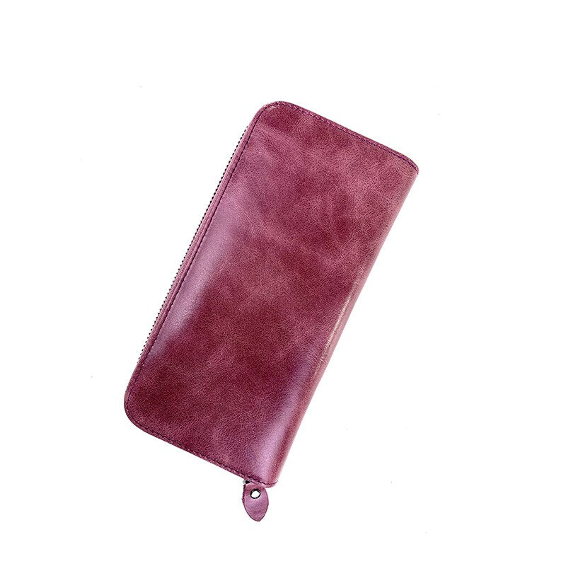 Solid Color Leather Wallet