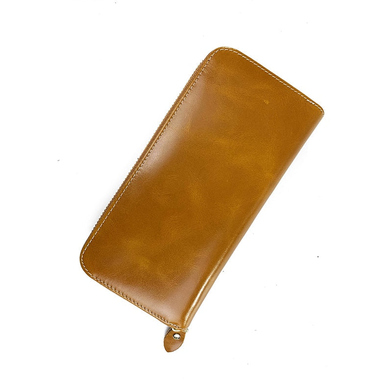 Solid Color Leather Wallet