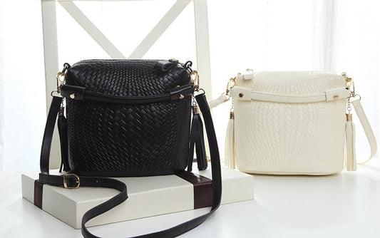 Ladies Weave Pattern Handbag Crossbody Bag