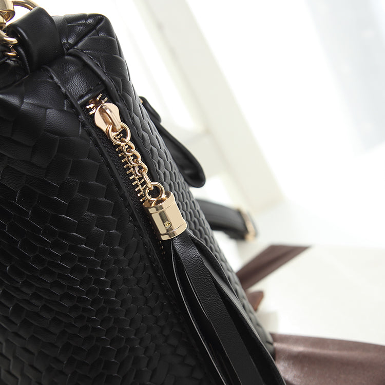 Ladies Weave Pattern Handbag Crossbody Bag