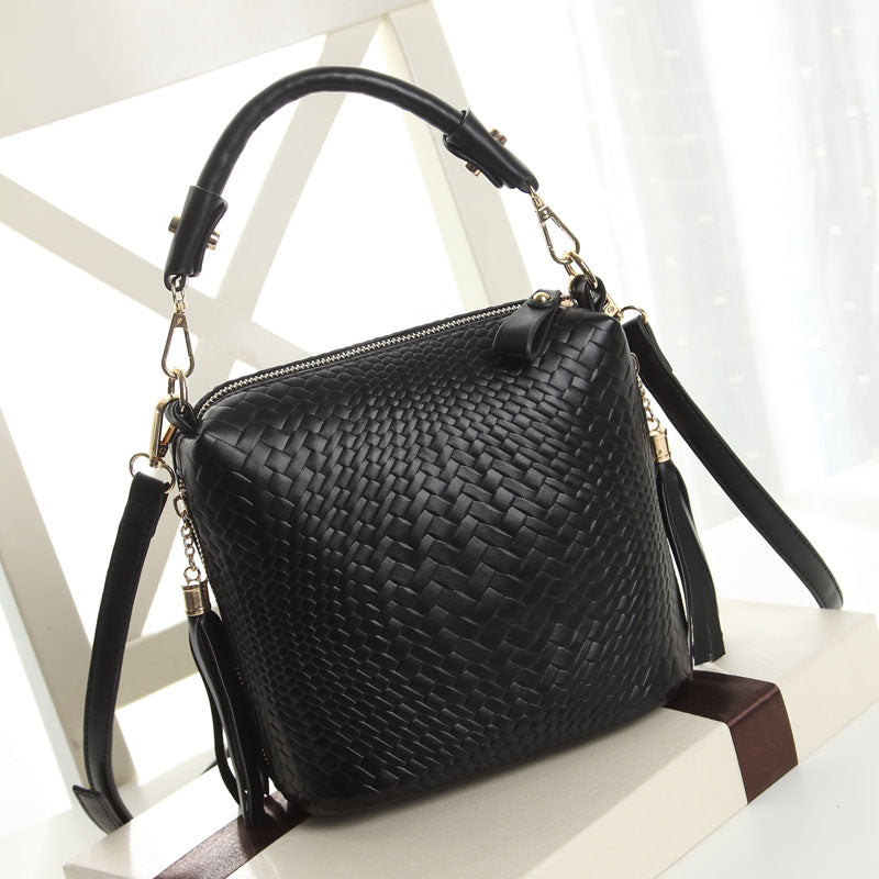 Ladies Weave Pattern Handbag Crossbody Bag