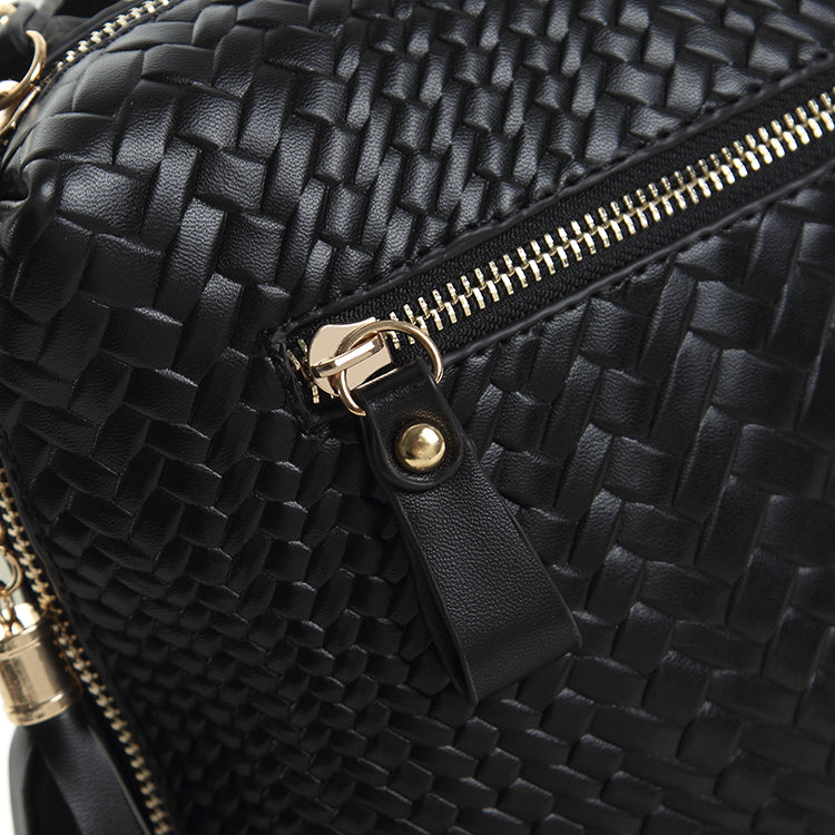 Ladies Weave Pattern Handbag Crossbody Bag