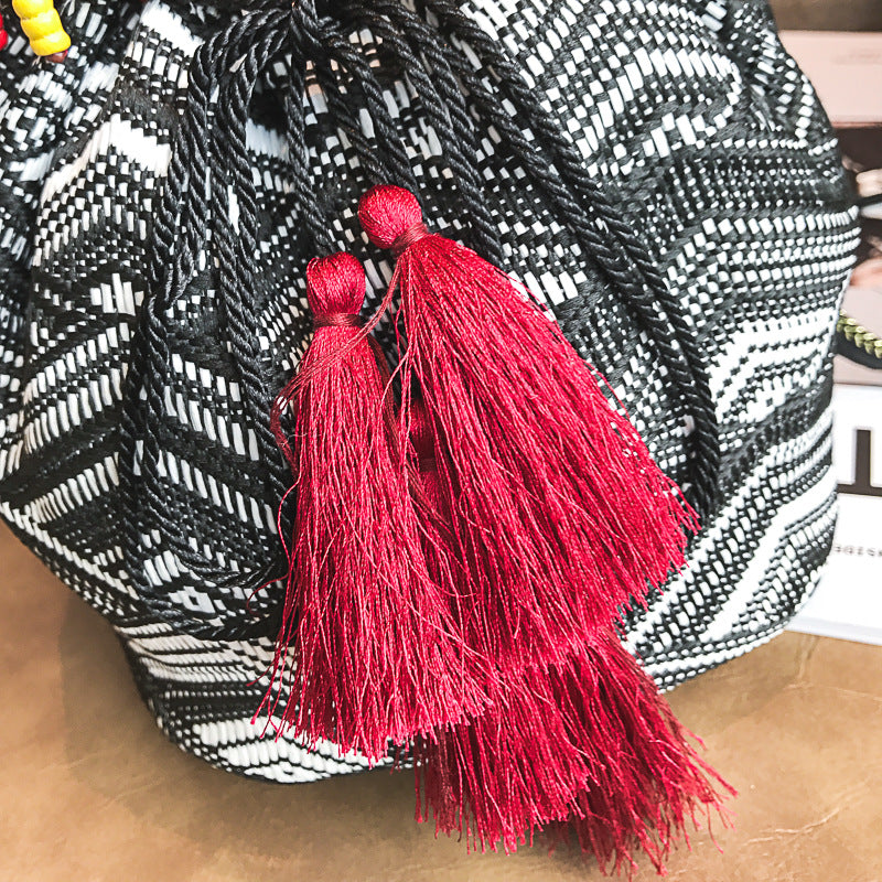 Beautiful Boho Style Crsossbody Bag with Tassel Decorations