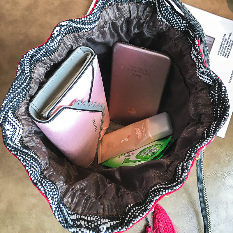 Beautiful Boho Style Crsossbody Bag with Tassel Decorations