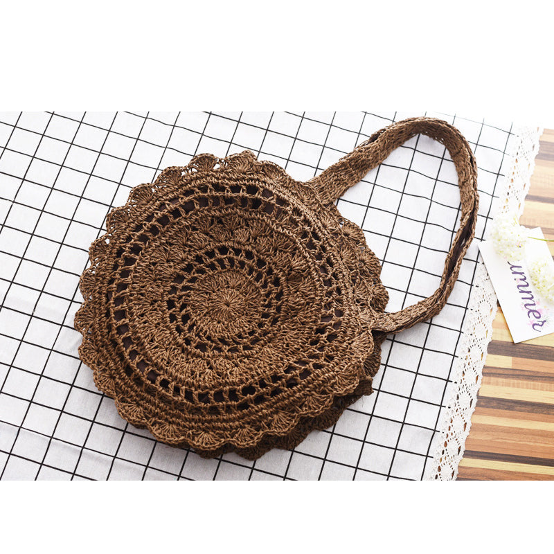 Vintage Bohemian Big Circle Straw Bags for Women