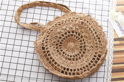 Vintage Bohemian Big Circle Straw Bags for Women