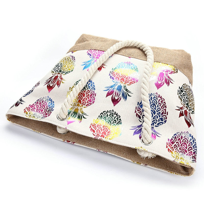 Pineapple Print Tote Bag