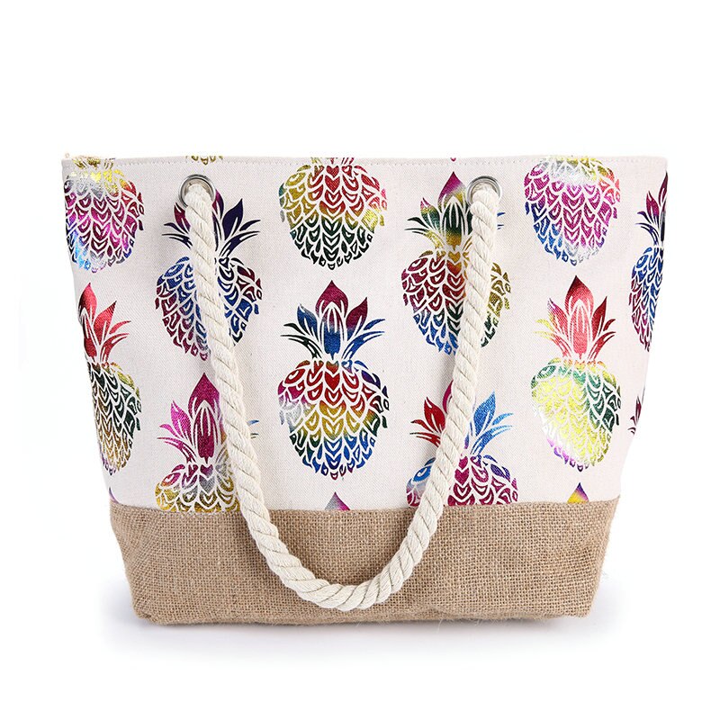 Pineapple Print Tote Bag