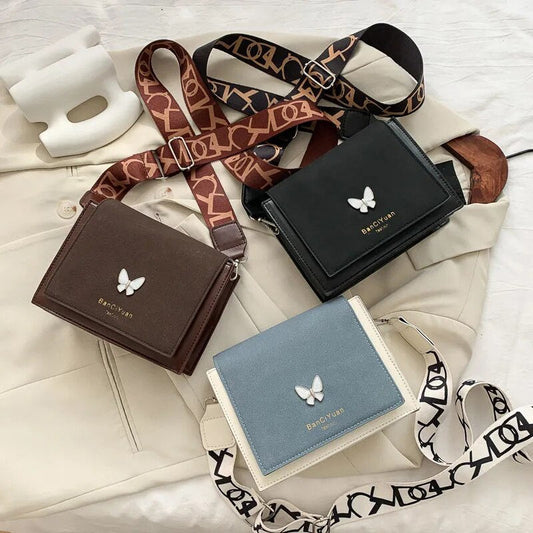 Crossbody Bag with Butterfly Decoration