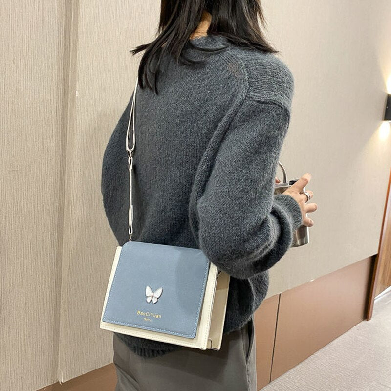 Crossbody Bag with Butterfly Decoration