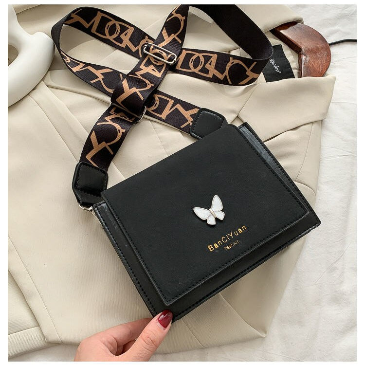 Crossbody Bag with Butterfly Decoration
