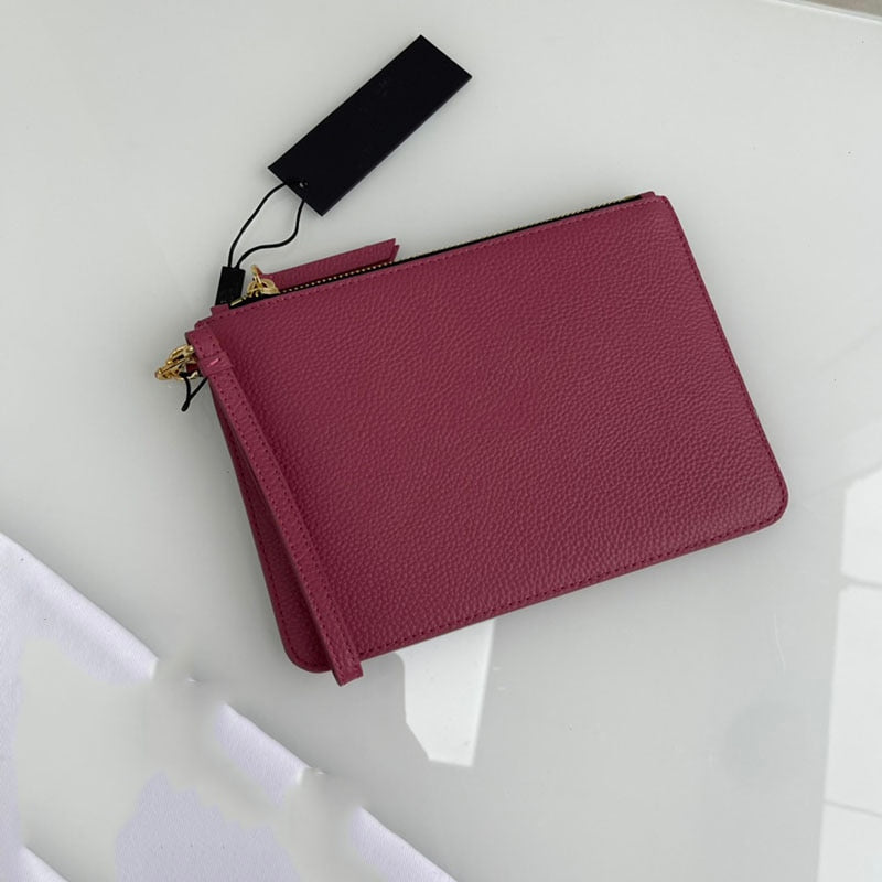 Flat Leather Evening Clutch