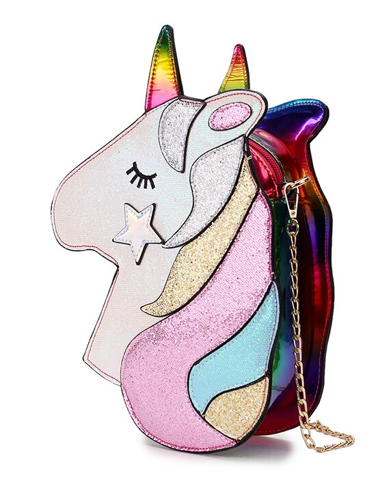 Sequined Unicorn Design Mini Crossbody Bag