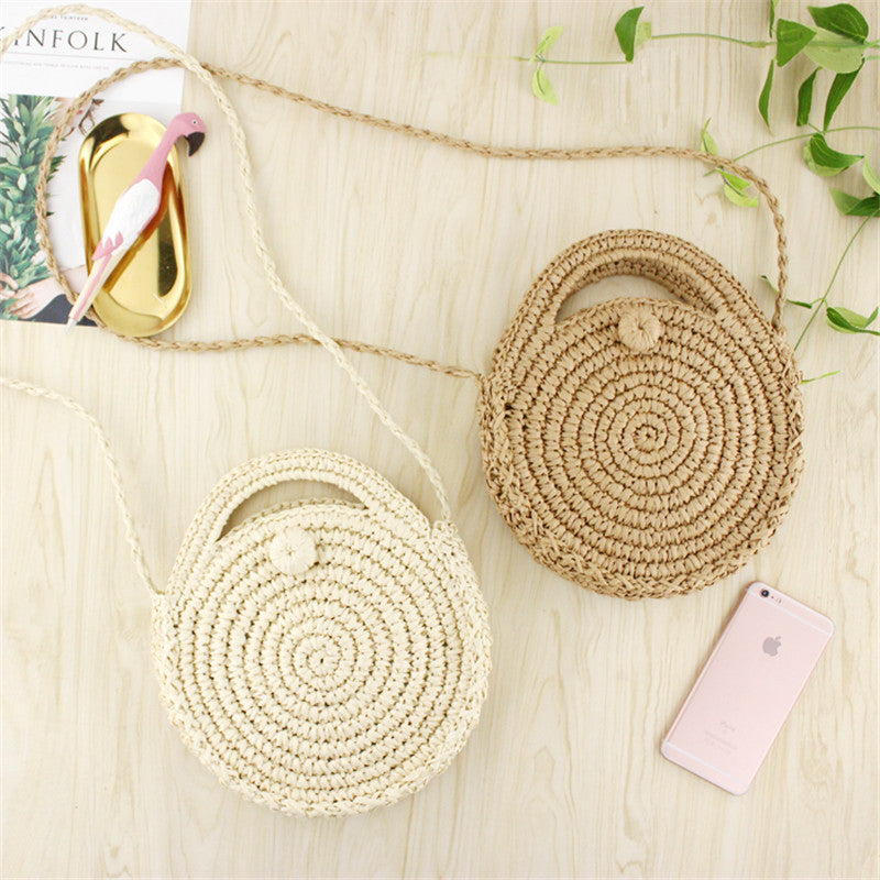 Boho Woven Straw Crossbody Bag