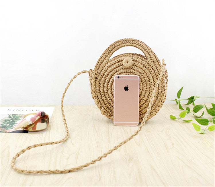 Boho Woven Straw Crossbody Bag